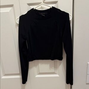 Forever 21 Black Cutout Long Sleeve Top